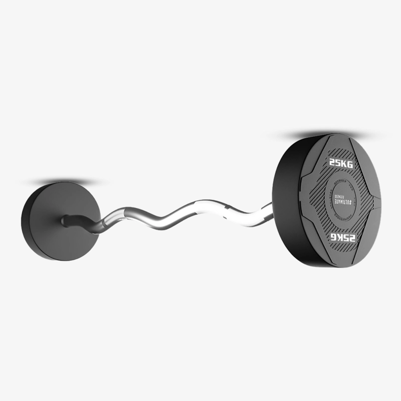 BARRA CURVA ULTIMATE FITNESS ACERO 25 KG PESO FIJO - 2