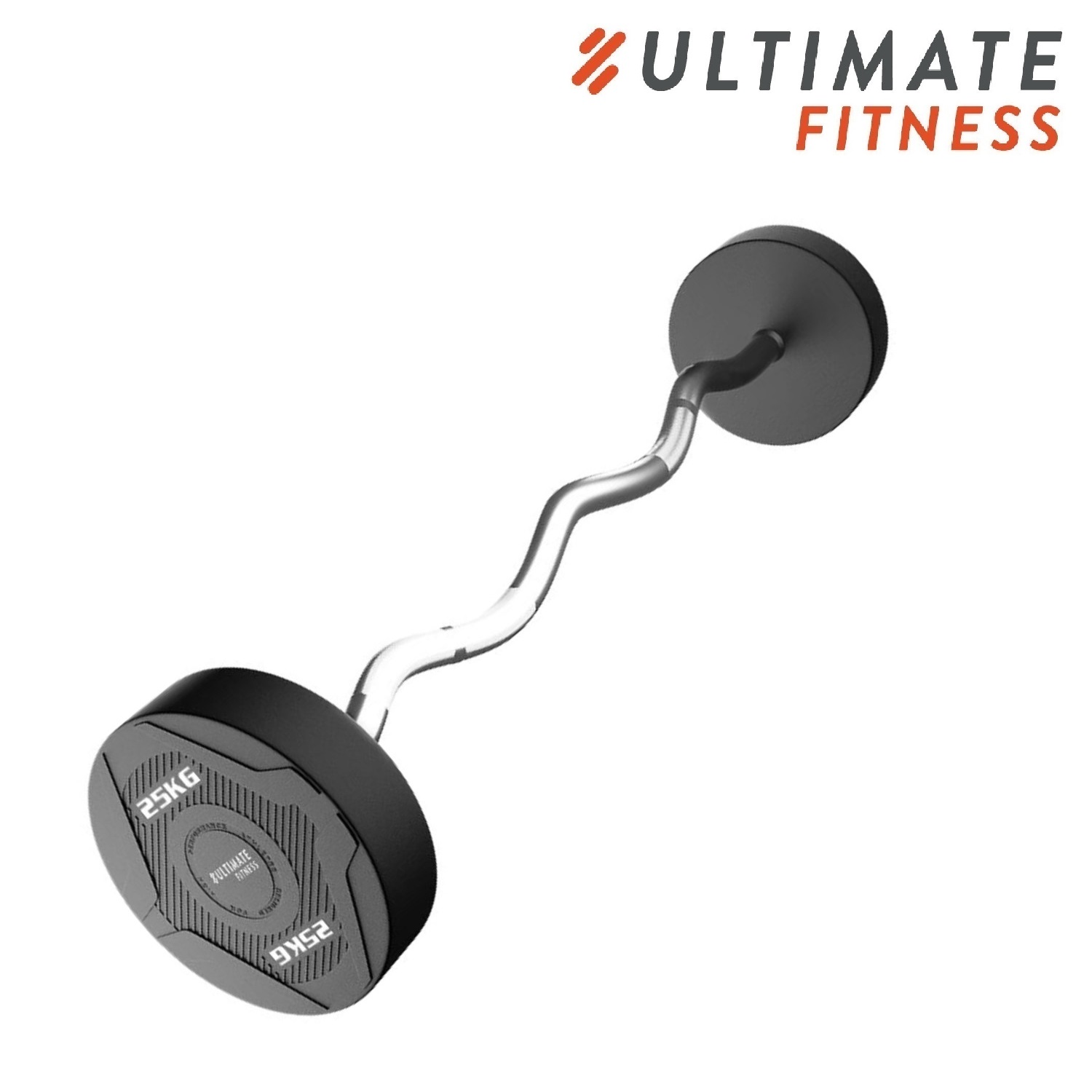 BARRA CURVA ULTIMATE FITNESS ACERO 25 KG PESO FIJO - 2