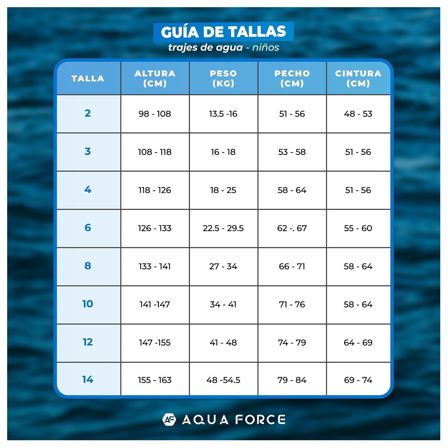 TRAJE DE AGUA ESQUÍ ACUÁTICO 2 MM NIÑO AQUA FORCE LARGO - 6 NEOPRENO - 8