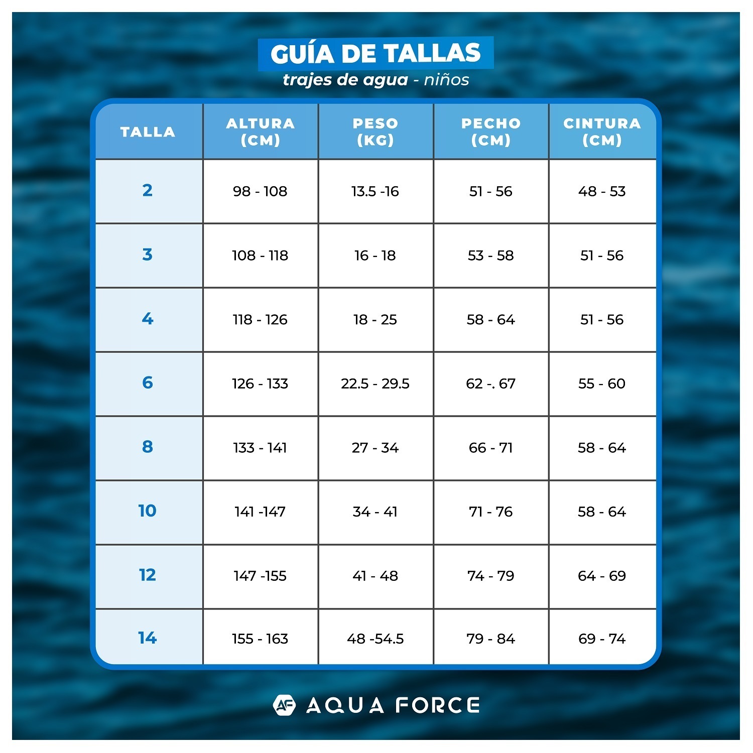 TRAJE DE AGUA 2 MM NIÑO LARGO - 10 - 8