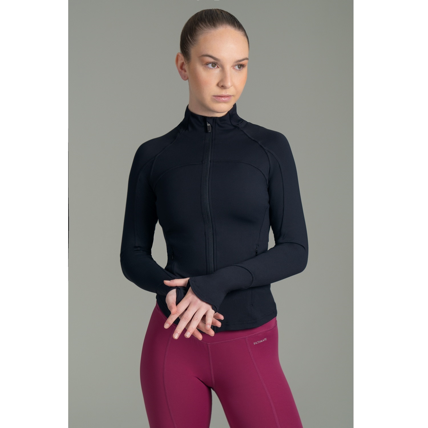 ULTIMATE FULL ZIPPER SPORT MUJER VINTAGE BLACK - 1