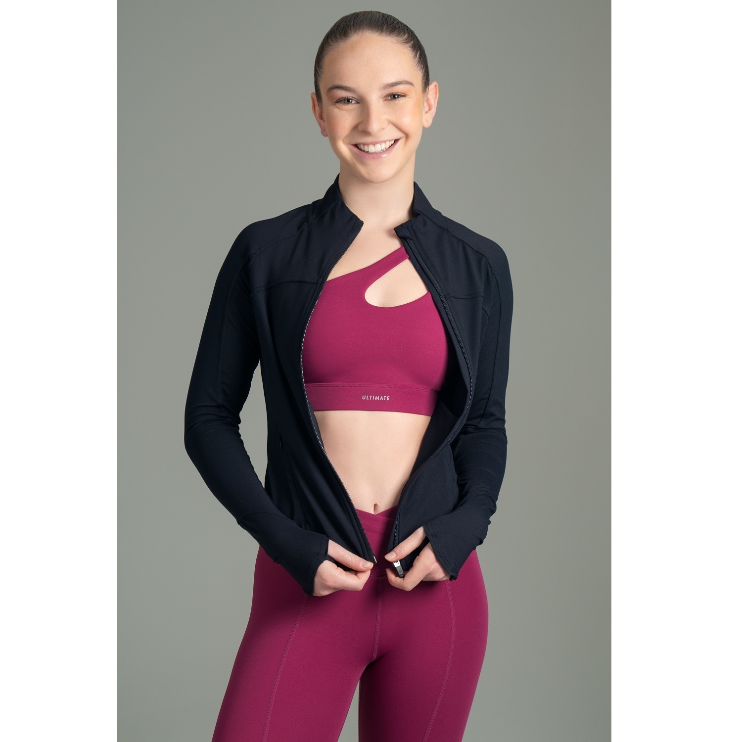 ULTIMATE FULL ZIPPER SPORT MUJER VINTAGE BLACK - 2