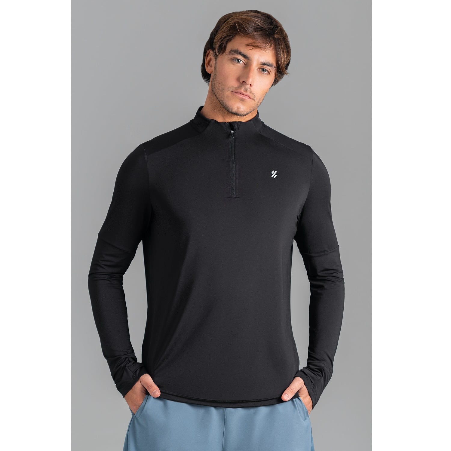 ULTIMATE MIDI ZIPPER SPORT HOMBRE BLACK ONYX - 1
