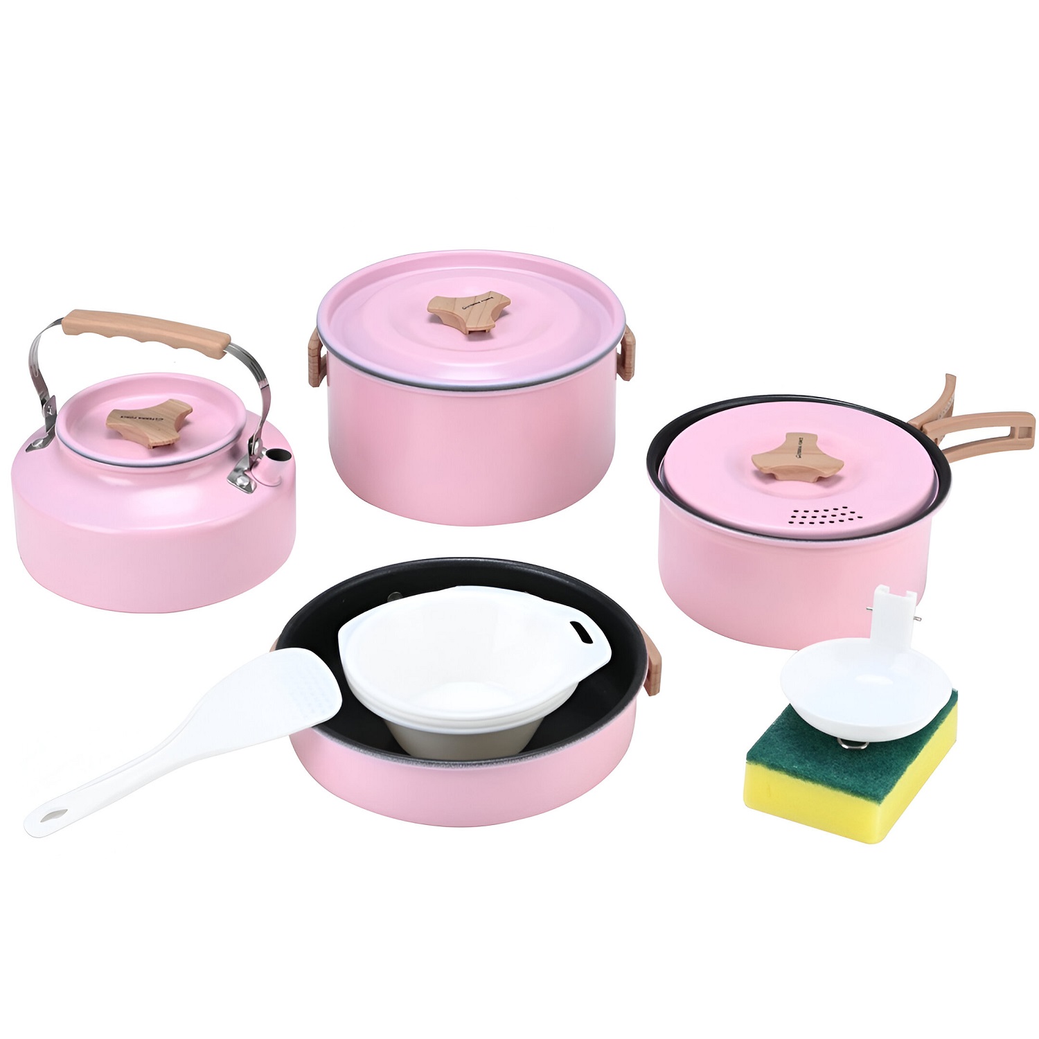 SET OLLAS ALUMINIO ANTI-ADHERENTE 4 PIEZAS ROSADO - 1