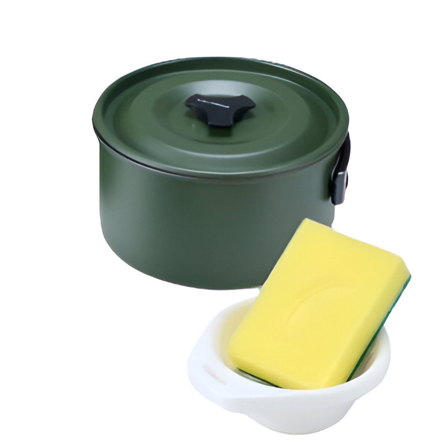 SET OLLAS ALUMINIO ANTI-ADHERENTE 3 PIEZAS VERDE MILITAR - 2