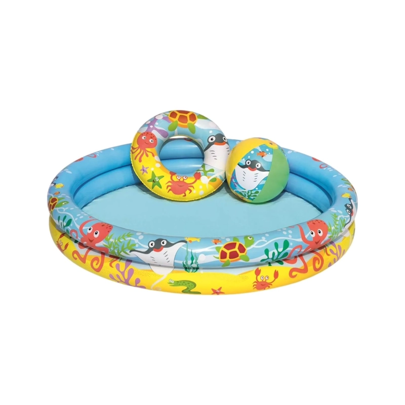 JUEGO DE PISCINA SALVAVIDAS Y PELOTA 122 X 20 CM - 1
