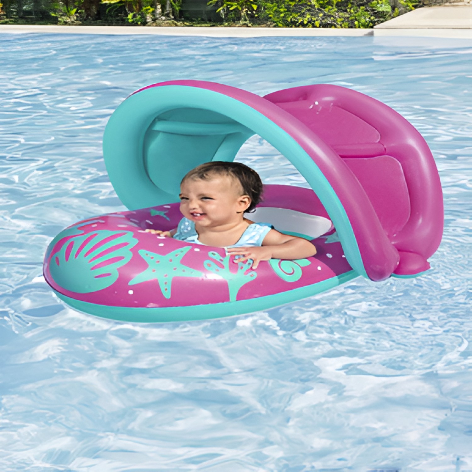 FLOTADOR ASIENTO PARA BEBE ROSA - BESTWAY - 3