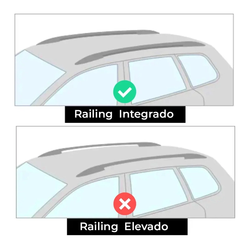 BARRAS DE TECHO TRANSVERSALES AJUSTABLES 130CM 90KG RAILING INTEGRADO - 4