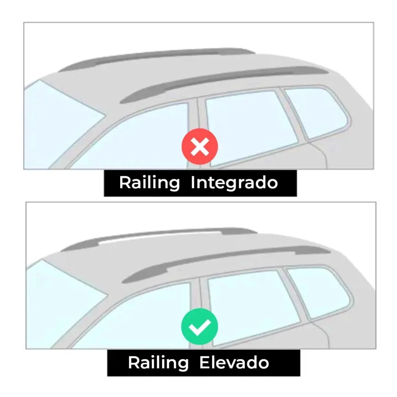 BARRAS DE TECHO TRANSVERSALES AJUSTABLES 130CM 90KG RAILING ELEVADO - 5