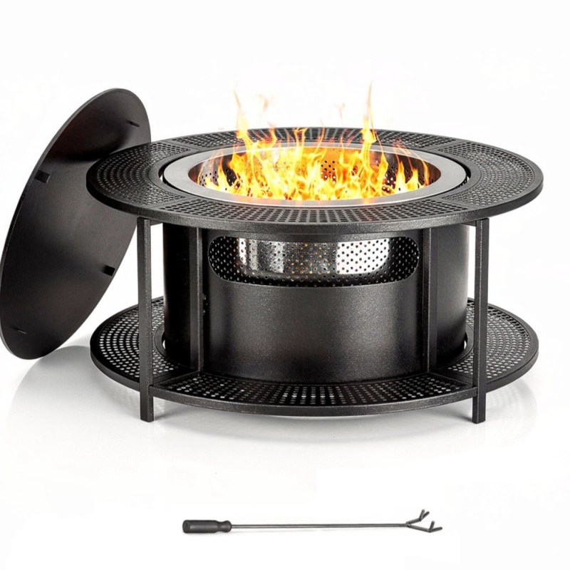 FOGÓN BRASERO SIN HUMO MESA 2 EN 1 PARA TERRAZA Y JARDÍN 64 CM – SAMLA - 3