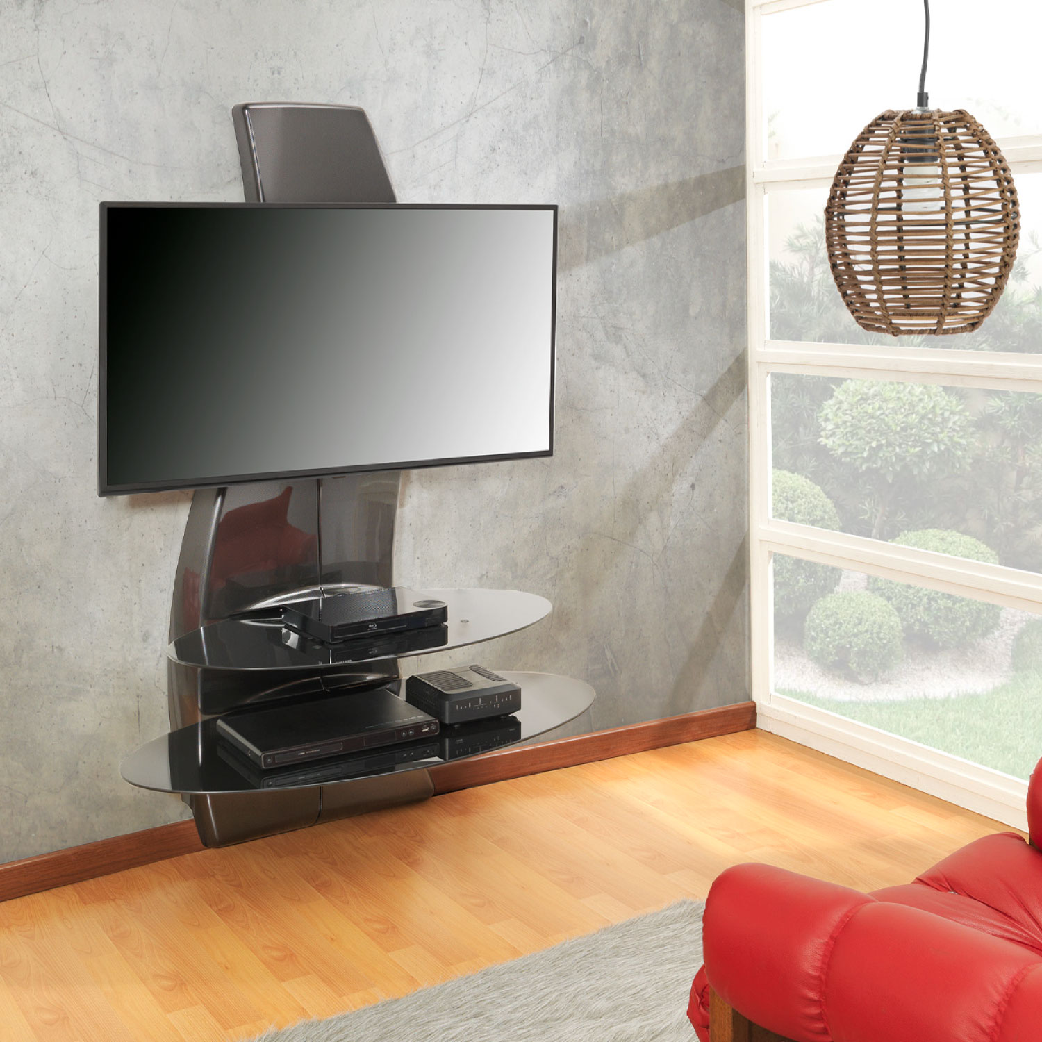 RACK TV MELICONI GHOST DESIGN 2000 METAL CARBON ITALIANO FIBRE - 3