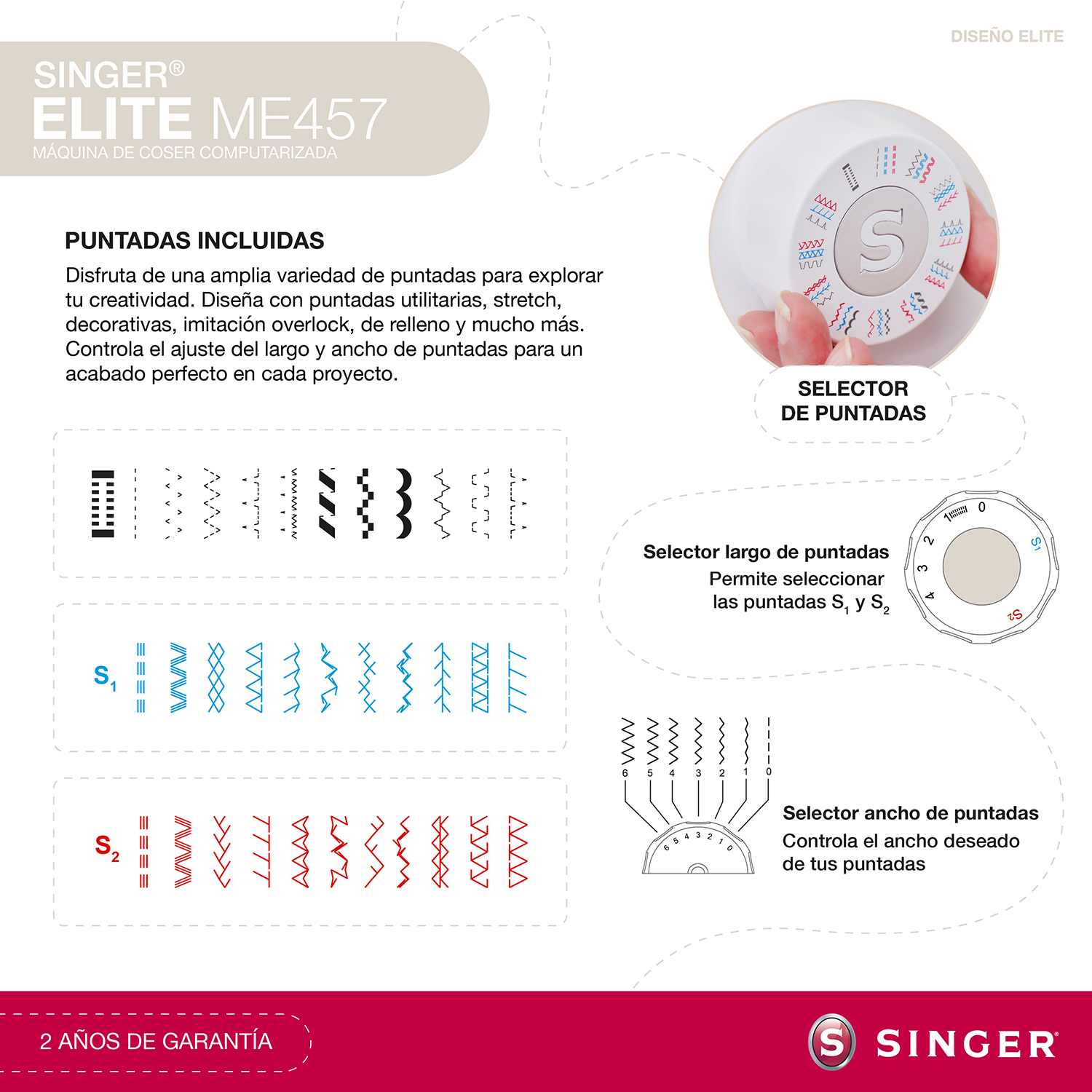MÁQUINA DE COSER SINGER ELITE ME457 - 3