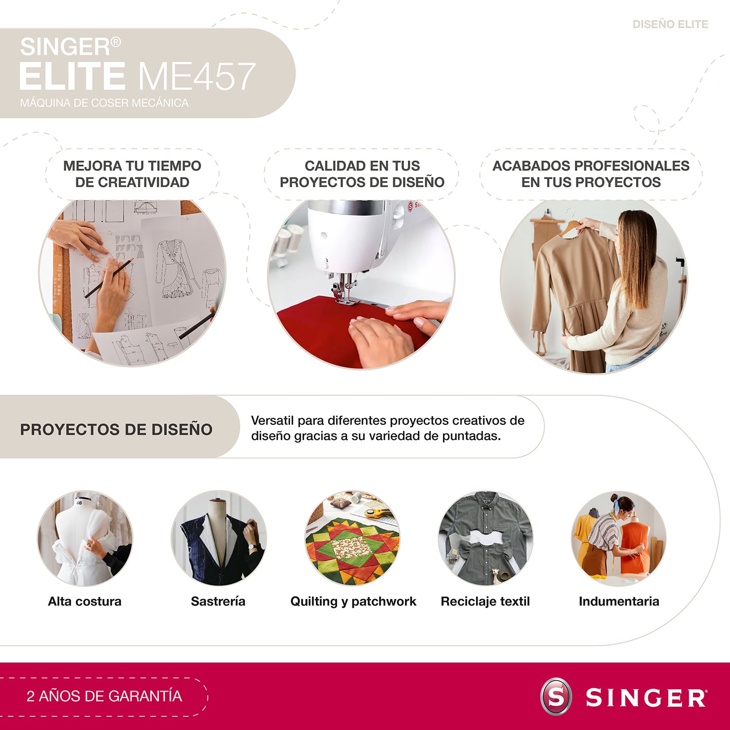 MÁQUINA DE COSER SINGER ELITE ME457 - 4