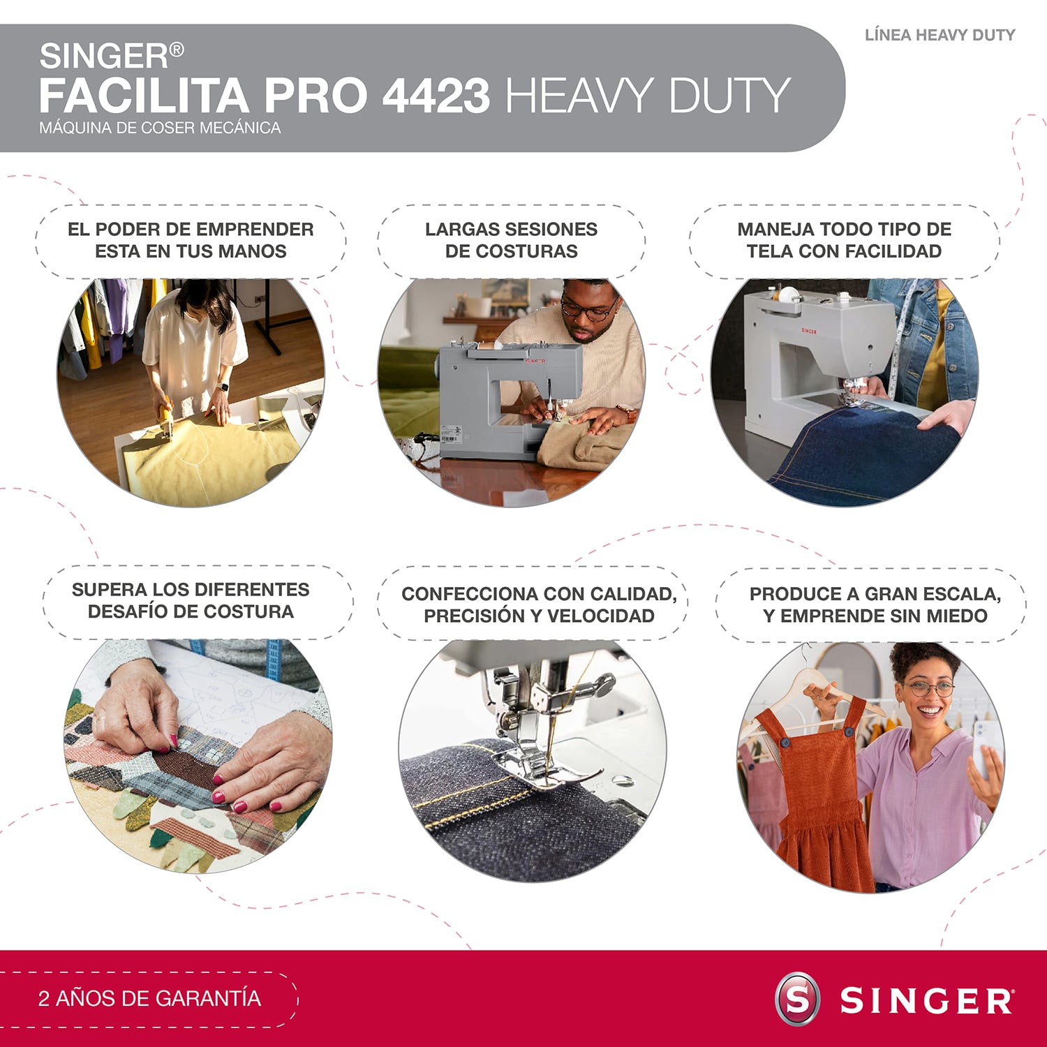 MÁQUINA DE COSER SINGER FACILITA PRO 4423 90W - 7