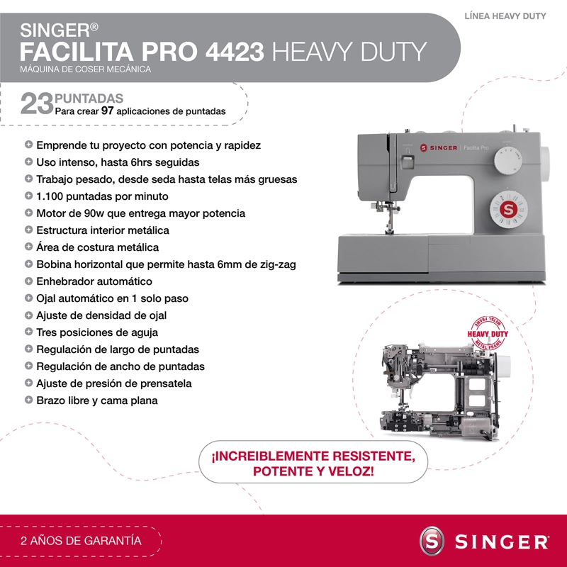 MAQUINA DE COSER SINGER FACILITA PRO 4423 90W - 2