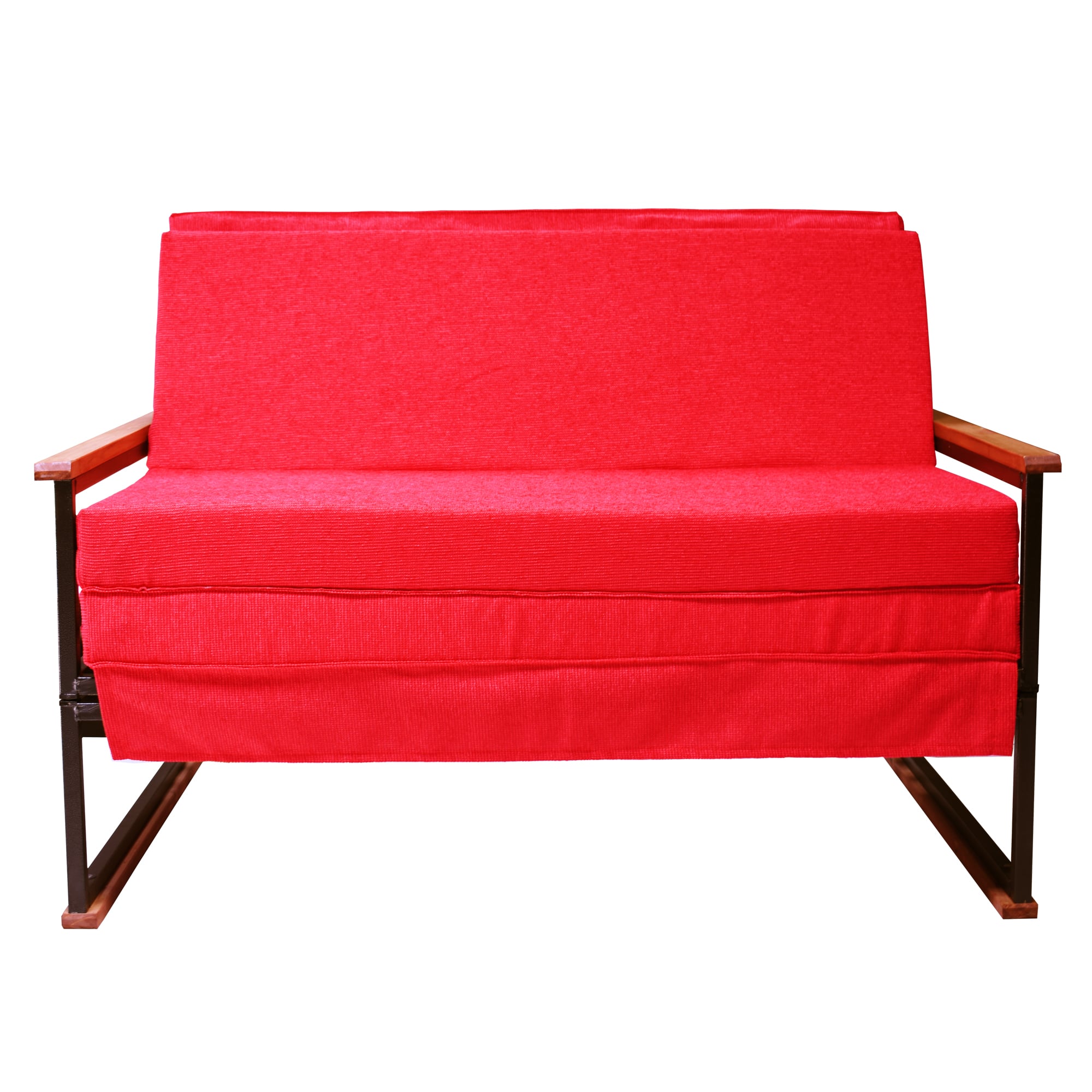 FUTON RECUTEX FOLK ACERO ROJO 1 PLAZA - 2