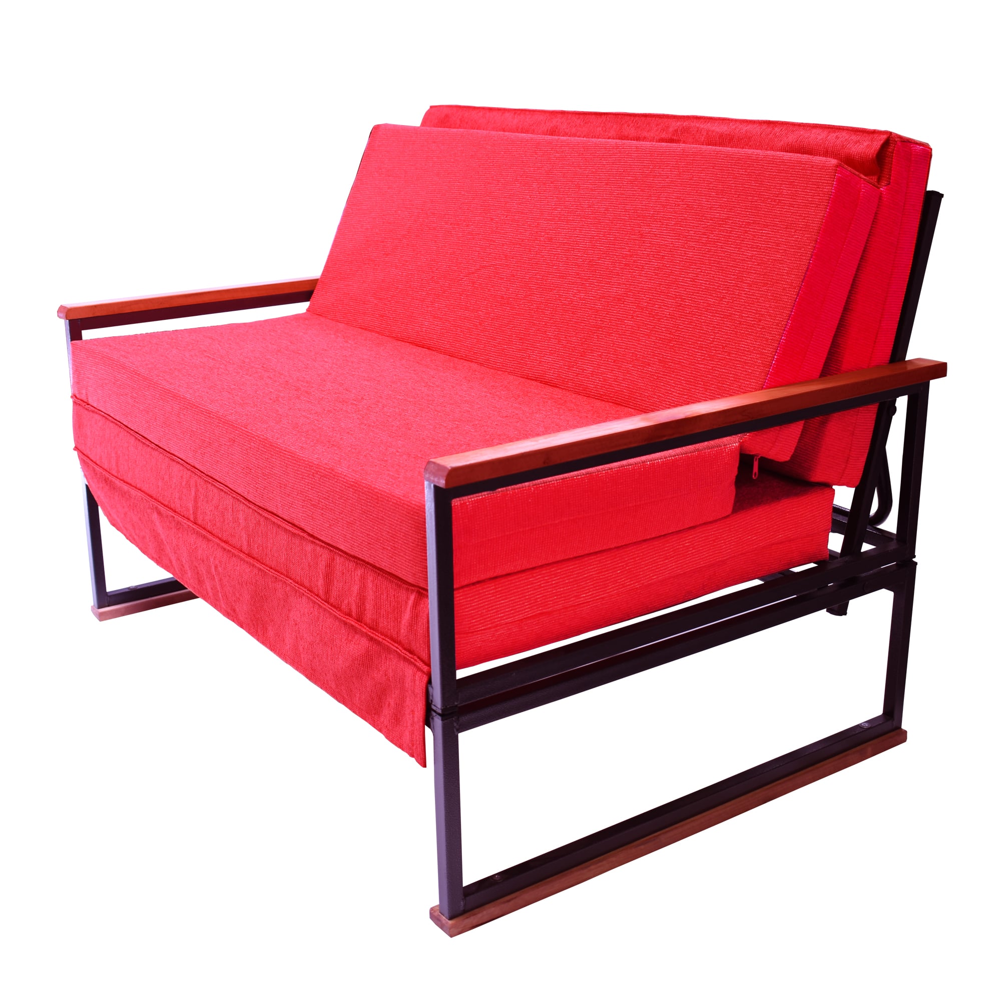 FUTON RECUTEX FOLK ACERO ROJO 1 PLAZA - 3