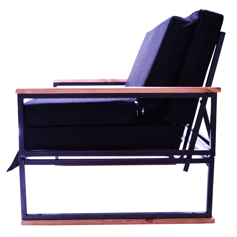 FUTON RECUTEX FOLK ACERO NEGRO 1.5 PLAZA - 2