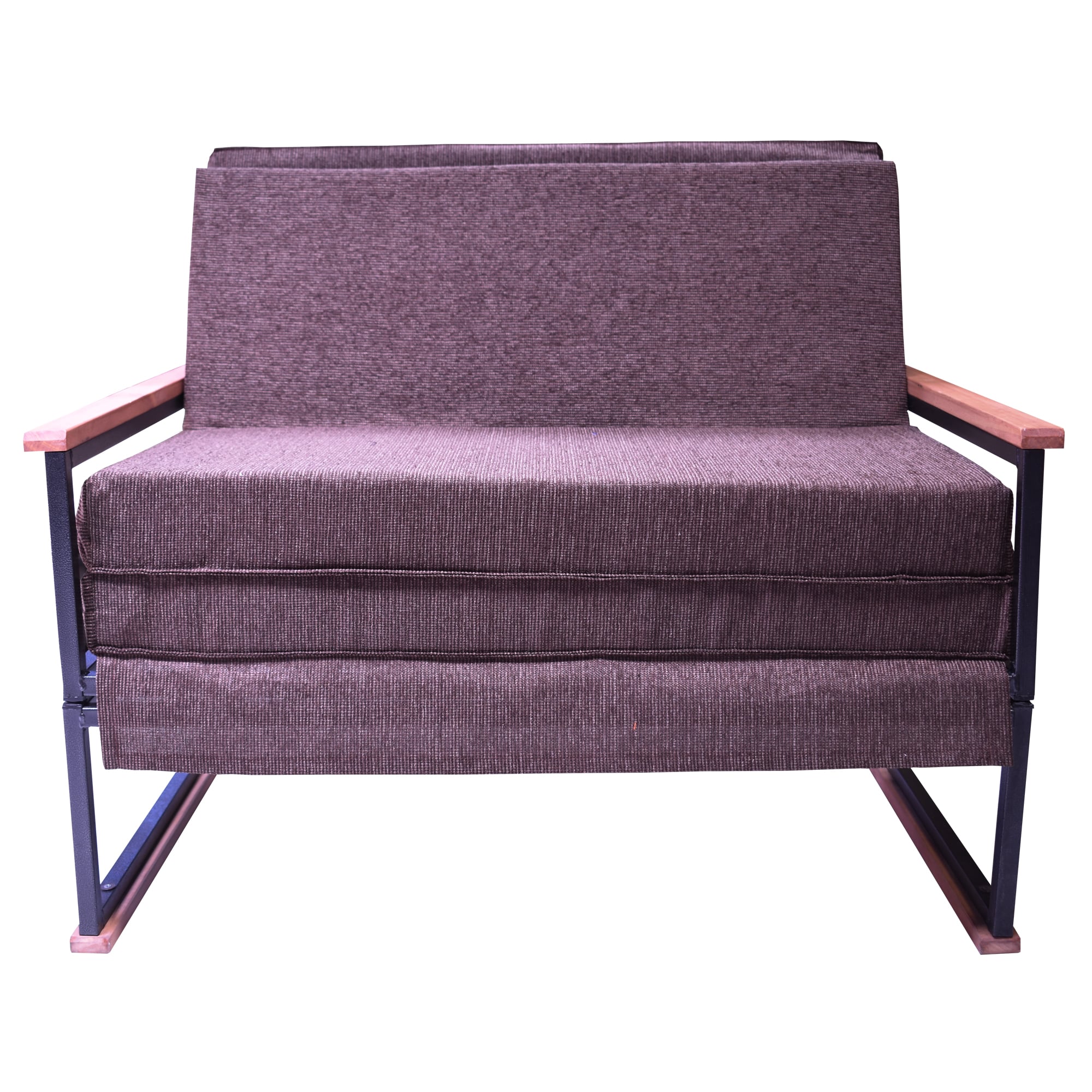 FUTON RECUTEX FOLK 2 CUERPOS ACERO CHOCOLATE 1.5 PLAZA - 3
