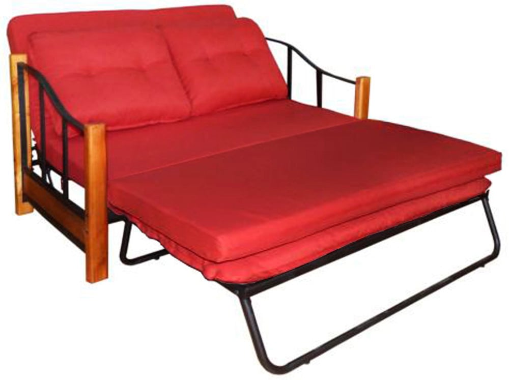 SOFA CAMA RECUTEX RANCO 2 CUERPOS ACERO ROJO - 3