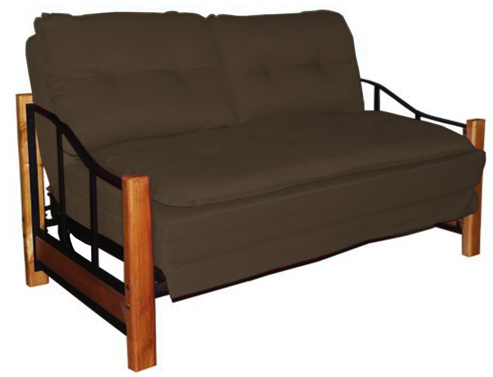 SOFA CAMA RECUTEX RANCO 2 CUERPOS ACERO CHOCOLATE - 1