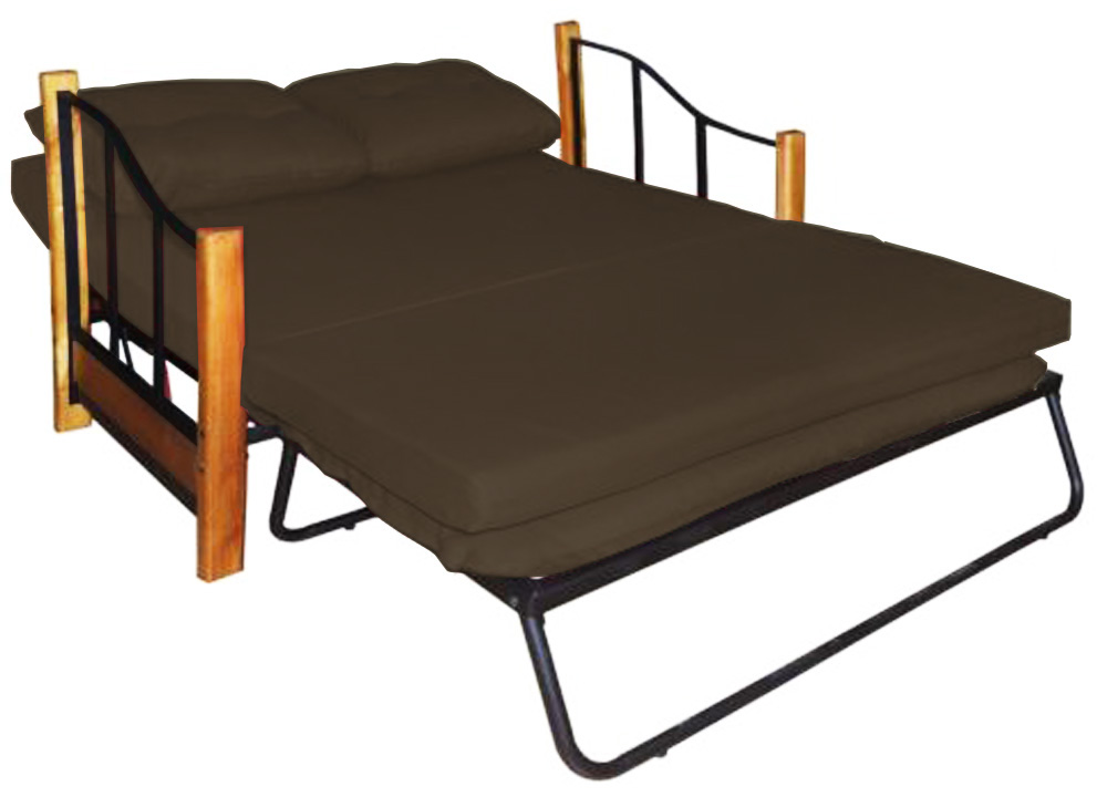 SOFA CAMA RECUTEX RANCO 2 CUERPOS ACERO CHOCOLATE - 2