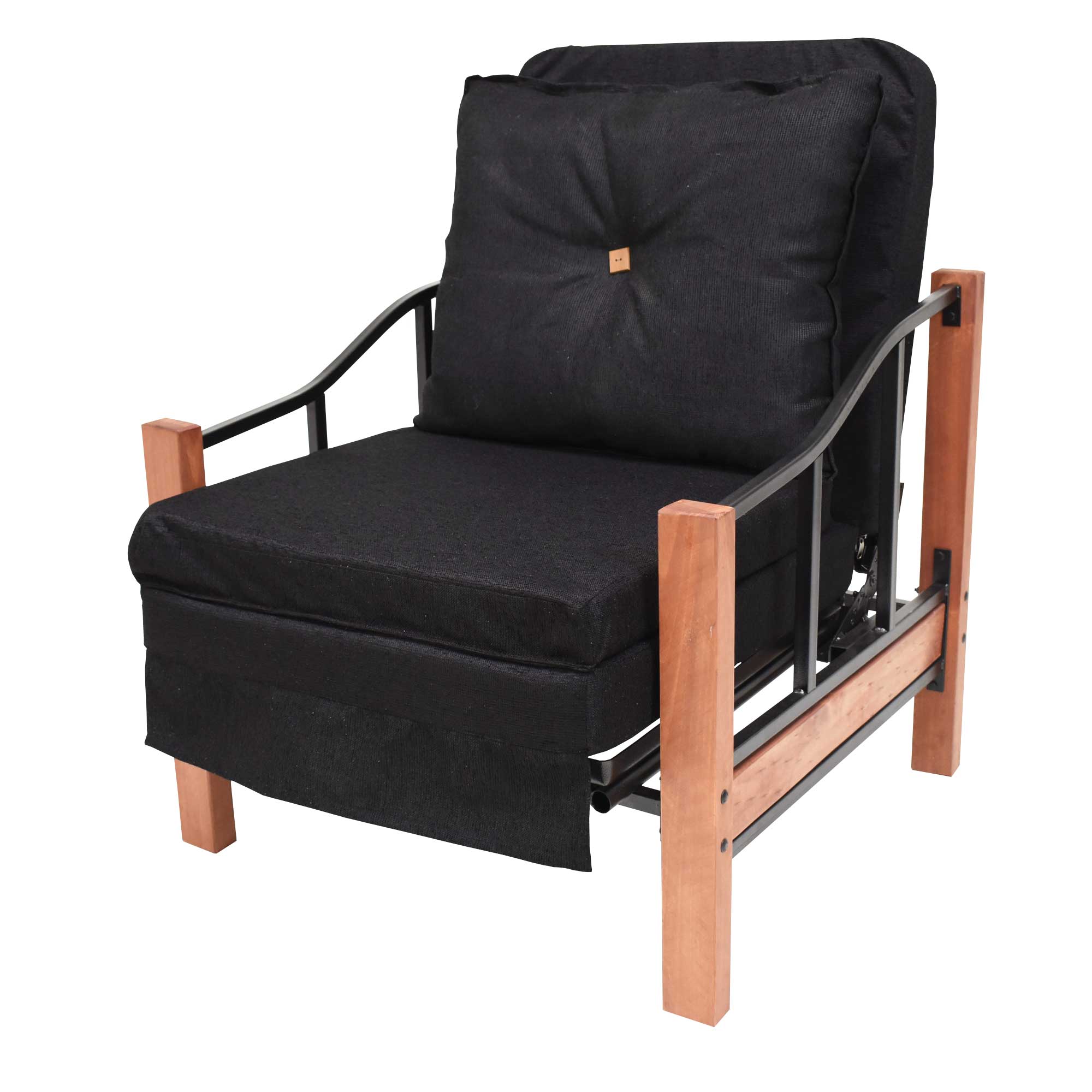 SILLON CAMA RECUTEX RANCO 1 CUERPO ACERO NEGRO - 1