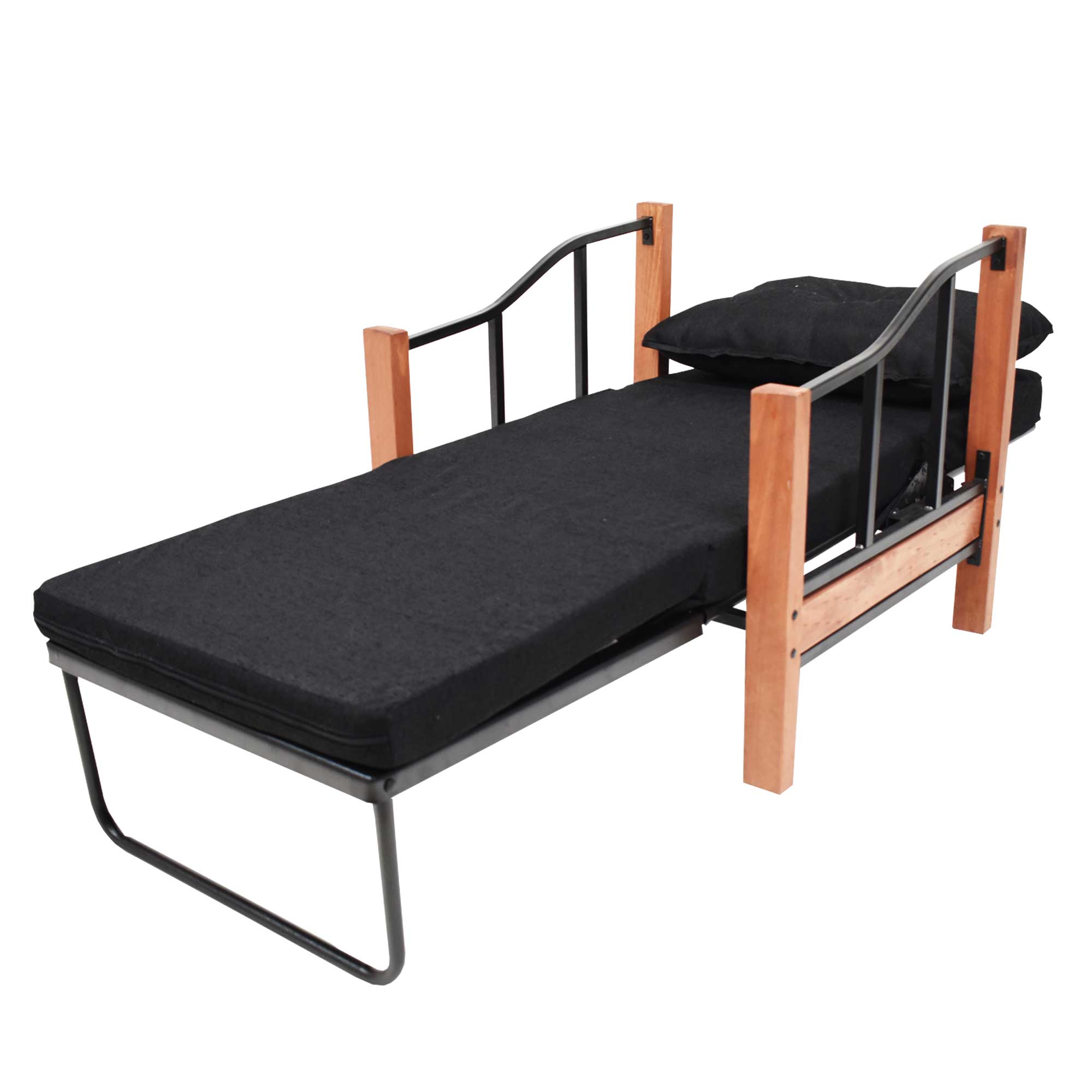 SILLON CAMA RECUTEX RANCO 1 CUERPO ACERO NEGRO - 2