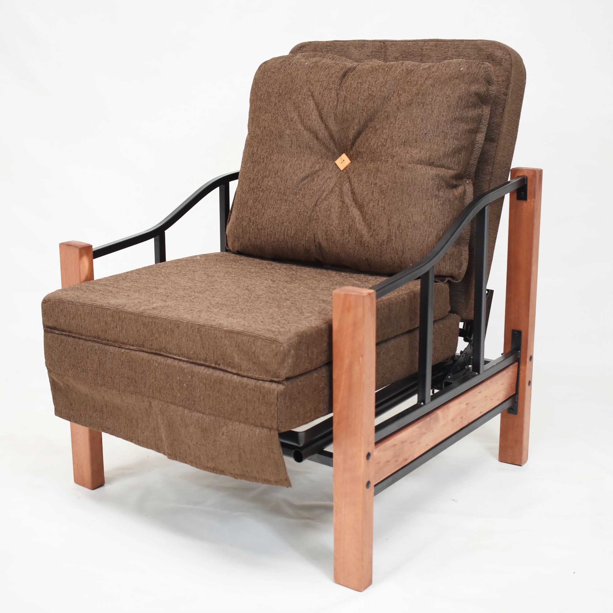 SILLON CAMA RECUTEX RANCO 1 CUERPO ACERO CHOCOLATE - 1