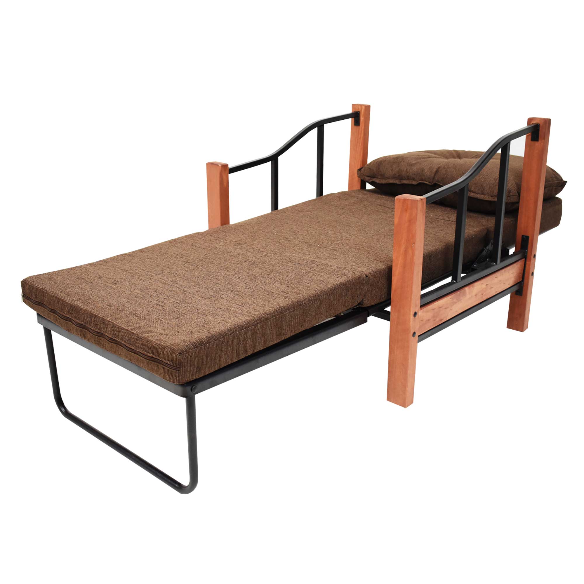 SILLON CAMA RECUTEX RANCO 1 CUERPO ACERO CHOCOLATE - 2