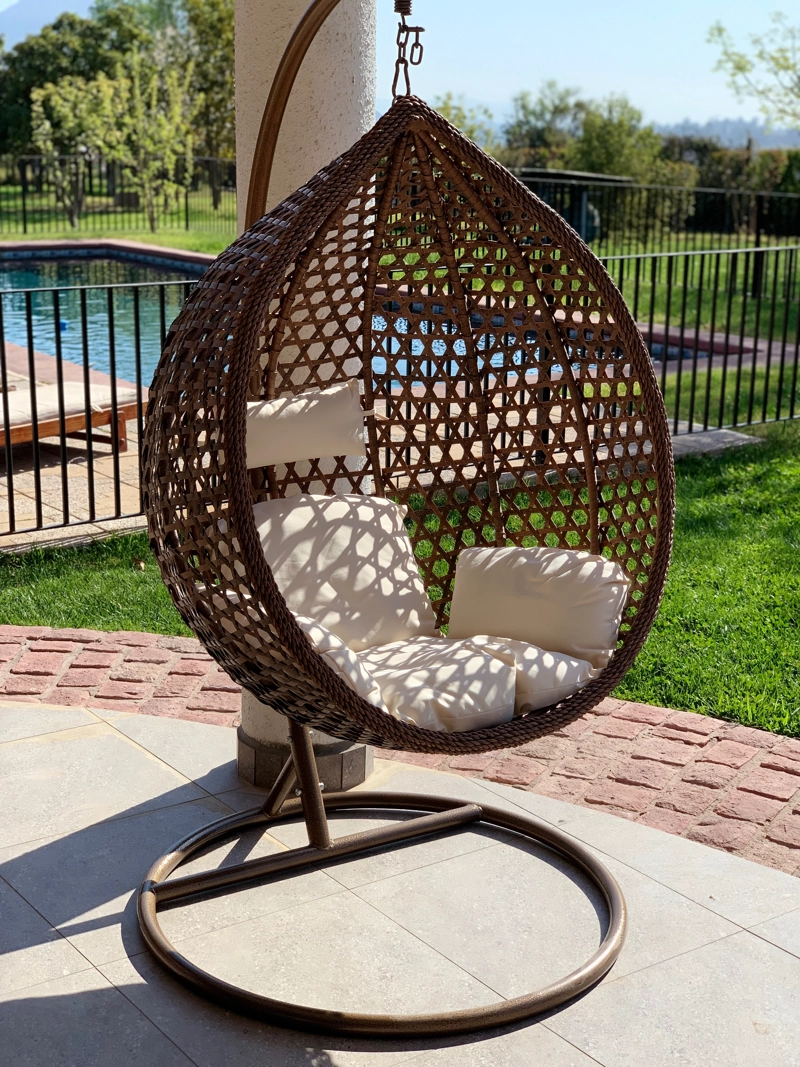 Silla Colgante Hawái M Chocolate Cojín Marfil - 10