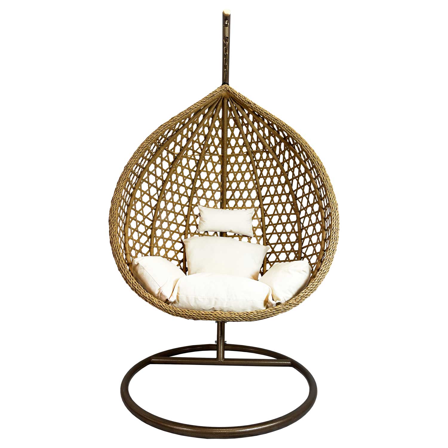 Silla Colgante Hawái L Caramelo Cojín Marfil - 3