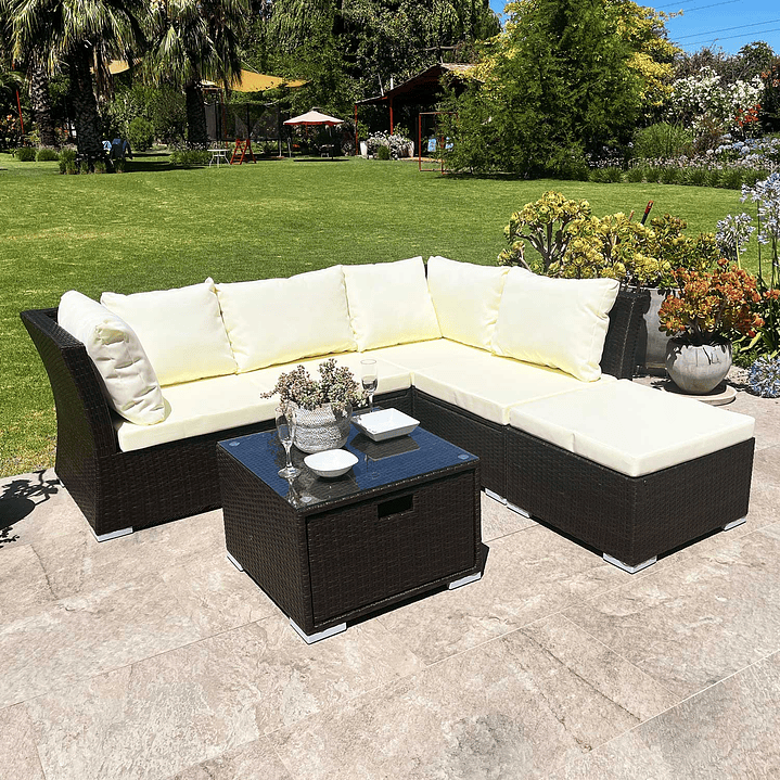 JUEGO LIVING TERRAZA FRESNO CHOCOLATE - 1