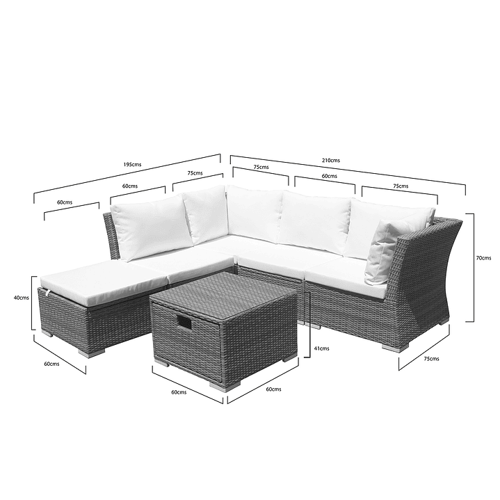 JUEGO LIVING TERRAZA FRESNO CHOCOLATE - 2