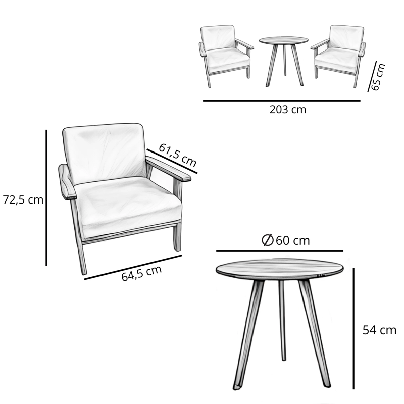 Set Poltronas + Mesa Nature Café - 6