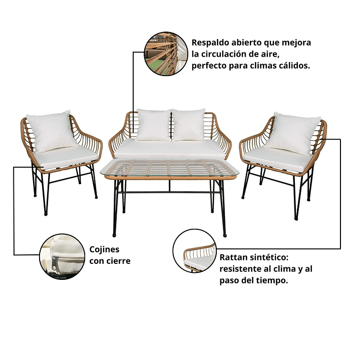 Juego Living Terraza Ubud 4 Pers - 3