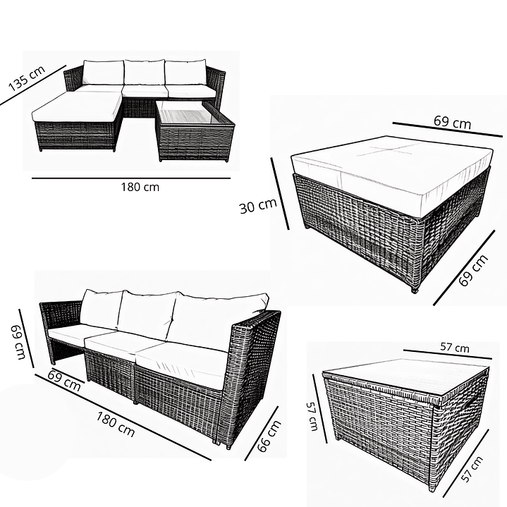 Juego Living Terraza Amanda 4 Pers - 2