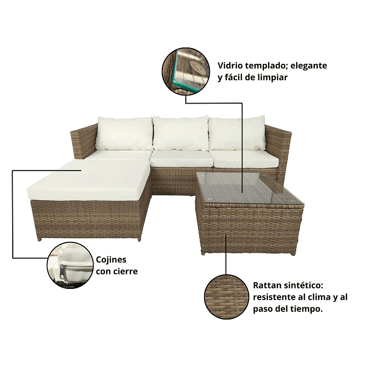 Juego Living Terraza Amanda 4 Pers - 8