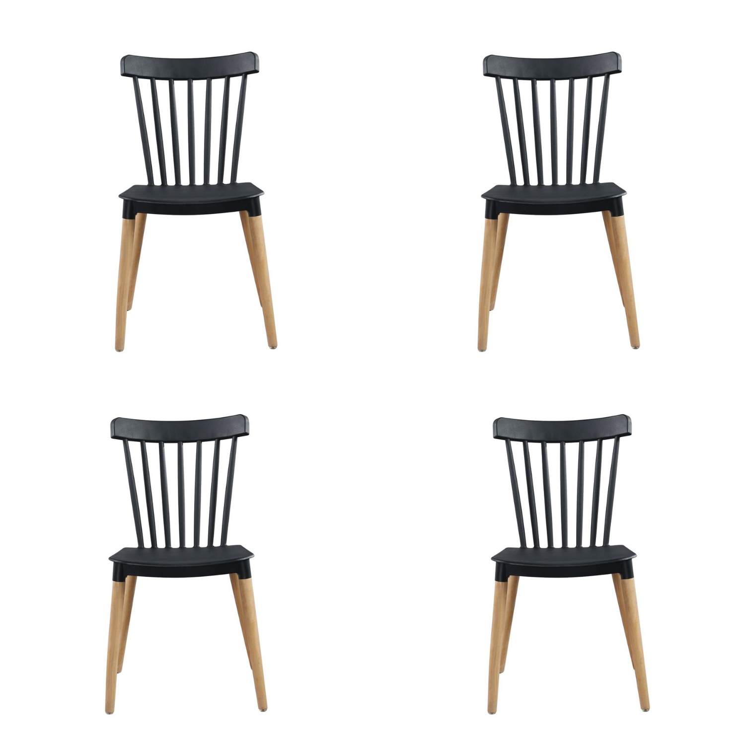 SILLA WINDSOR NEGRA PACK 4 SILLAS - 1