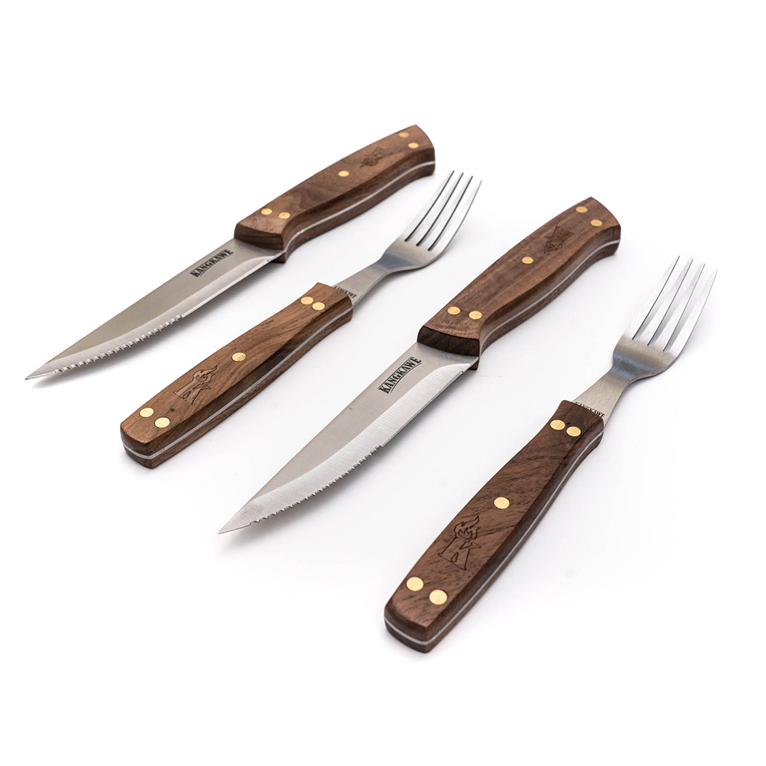 SET DE 2 CUCHILLOS DE 5' + 2 TENEDORES PARA ASADO - 2