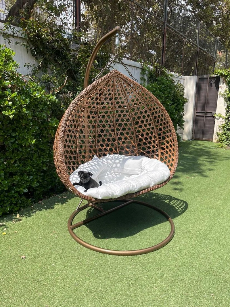 Silla Colgante Hawái XL Chocolate Cojín Marfil - 4