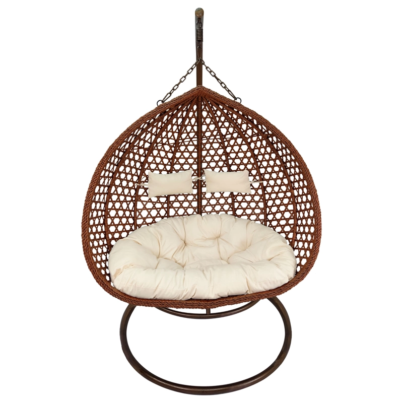 Silla Colgante Hawái XL Chocolate Cojín Marfil - 6