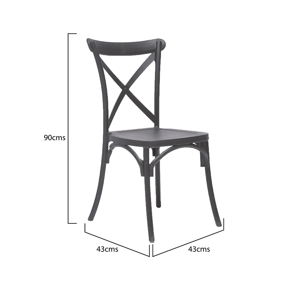 Silla Crossback Retro Negra - 4