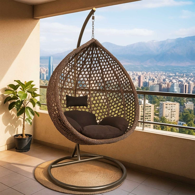 Silla Colgante Hawái M Chocolate Cojín Café - 1