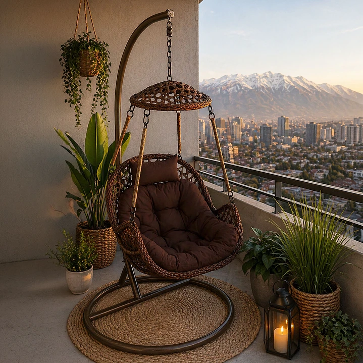 SILLA COLGANTE RATTAN NIPONA CHOCOLATE C/CAFE B/CAFE - 1