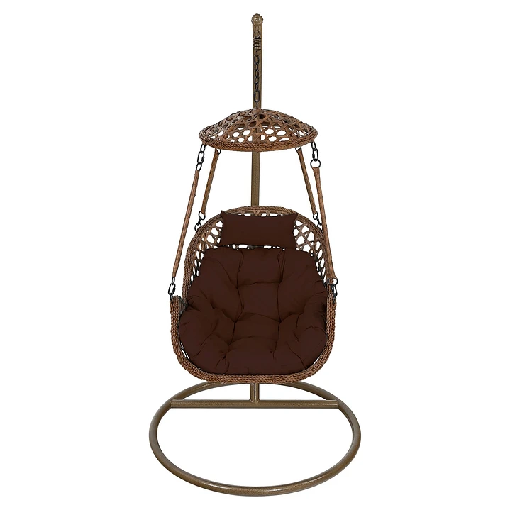 SILLA COLGANTE RATTAN NIPONA CHOCOLATE C/CAFE B/CAFE - 2