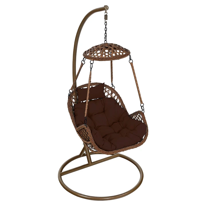 SILLA COLGANTE RATTAN NIPONA CHOCOLATE C/CAFE B/CAFE - 3