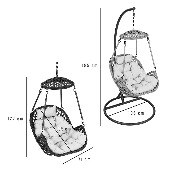 SILLA COLGANTE RATTAN NIPONA CHOCOLATE C/CAFE B/CAFE - 4
