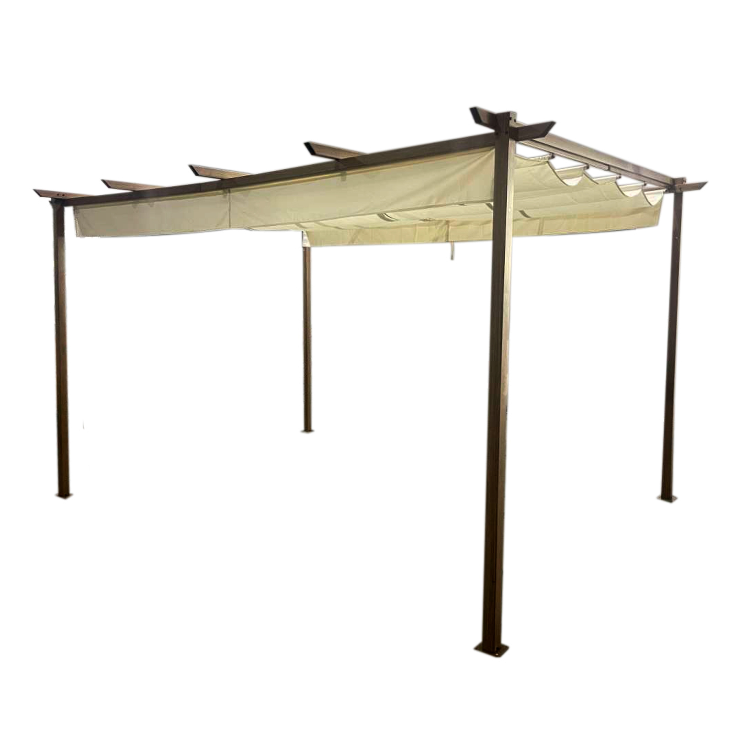 PE RGOLA CON TELA RETRACTIL 3X4MT COLOR MARFIL - 1