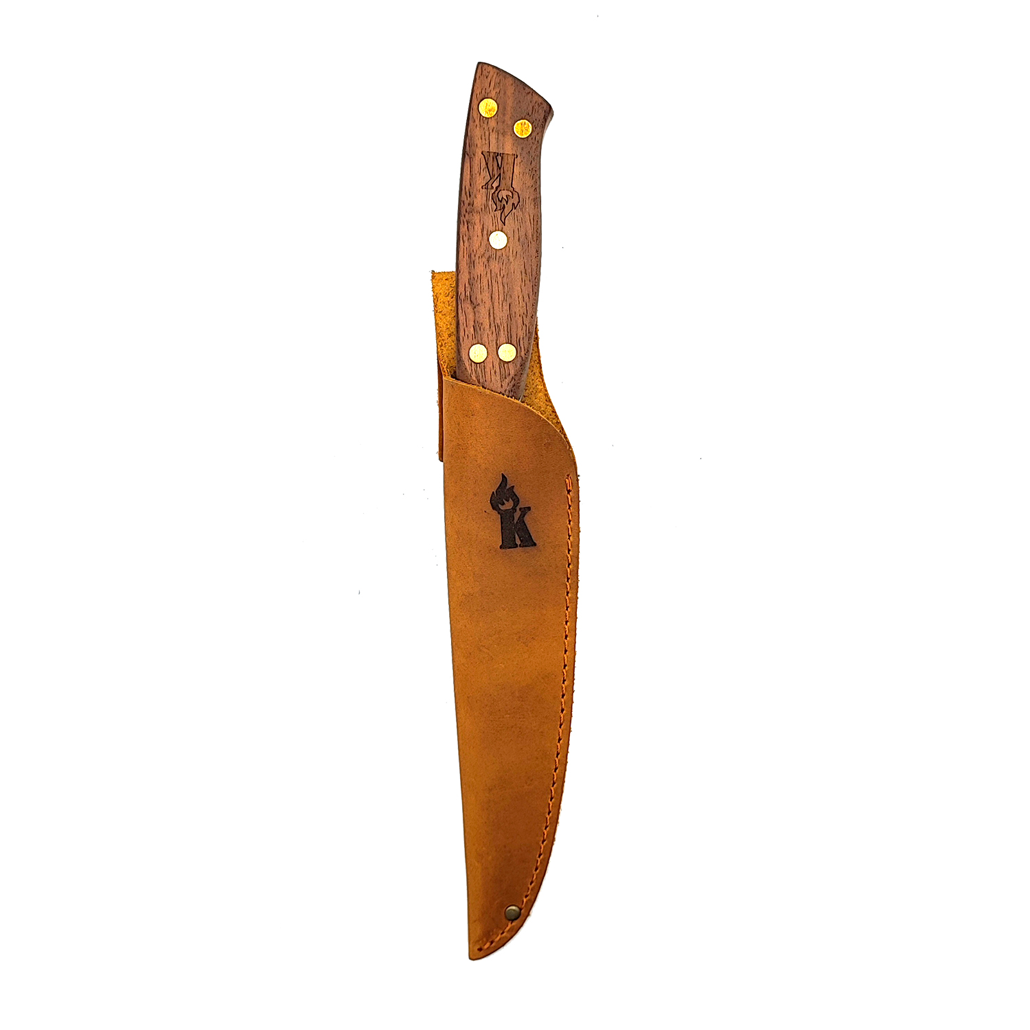 CUCHILLO 5' PELLAIFA CON FUNDA DE CUERO CAFÉ - 1